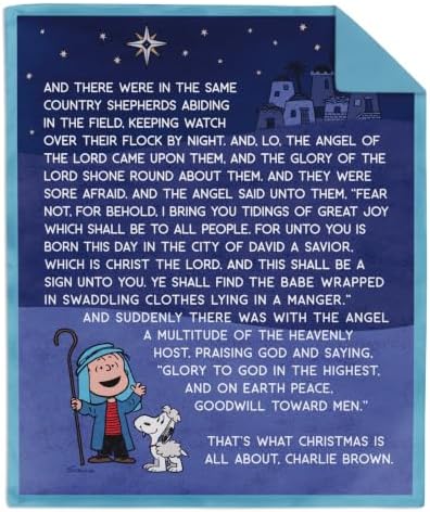 Hallmark Peanuts Linus Christmas Speech Blanket, 50" x 60", Gift for Kids by Hallmark