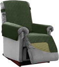 Sofa Shield® Couch Recliner Covers for Dogs, Reversible Furniture Protector with Strap, Stain and Tear Resistant Cushion Cover, 25 inch Seat, Machine Washable Slipcover Pets, Cats, Hunter Green Sage