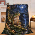 Frog Throw Blanket Moonlit Forest Cute Animal Gifts 60''X80'' by Fuzawet