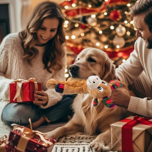 Christmas Dog Toys Squeaky Crinkle Sound Paper Tail, Stuffed Gift - Image 4