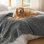 Bedsure ComfyFleece® Waterproof Blanket for Bed, Twin（60"x80"） Warm Grey by BEDSURE