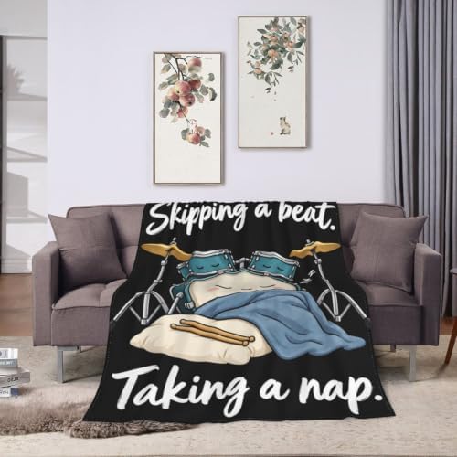 Sleepy Drum Kit Blanket Throw Gift for Girls Women 60"X50" - Image 3