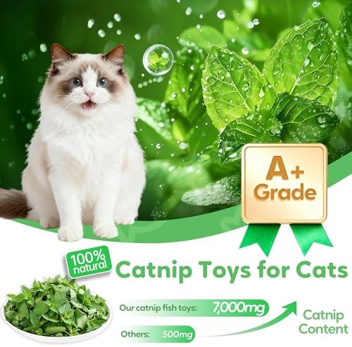 Rishoesu Catnip Toys Saury Fish, Cat & Kitten Chew Kicker Interactive Crinkle Toys for Bored Indoor Adult Cats & Kitten, Cat Gifts Teething Toys Soft and Durable for All Breeds - Image 2