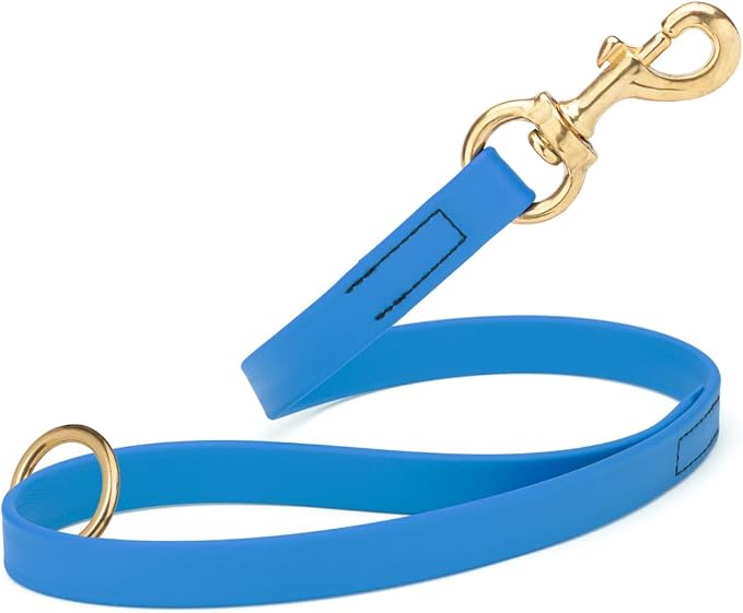 Viper Biothane K9 Working Dog Leash Waterproof Lead for Tracking Training Schutzhund Odor-Proof Long Line with Solid Brass Snap for Puppy Medium and Large Dogs 20in, Cerulean Blue