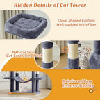 DUMOS 66 Inch Large Cat Tree Tower with Scratching Posts, Multi Level - Image 6
