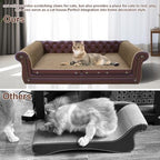 COOZMENT Scratching Sofa, Couch Shaped Thick Scratching Cardboard, Lounge Bed for Indoor Rest&Play, Sofa Scratcher Pad (Brown, 39.4" L X 14" W X 11" H) - Image 4