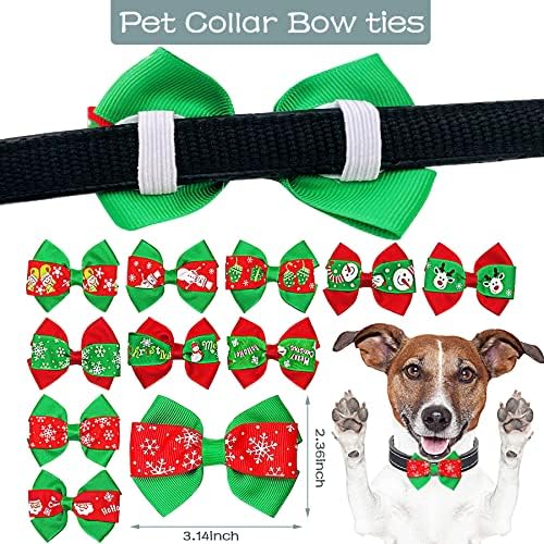 PET SHOW 100pcs/Pack Christmas Small Dog Hair Bows + Dog Bowties + Puppies Collar Flowers Attachment Grooming Set for Holiday Parties Costumes Accessores - Image 5