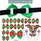 PET SHOW 100pcs/Pack Christmas Small Dog Hair Bows + Dog Bowties + Puppies Collar Flowers Attachment Grooming Set for Holiday Parties Costumes Accessores - Image 5