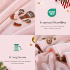 Pink Gingerbread Twin Size Throw Blanket for Bed, Soft Cute Fuzzy Christmas Fleece Blankets, Room Home Decor Gifts for Women Girls, 60x80 Inches - Image 4