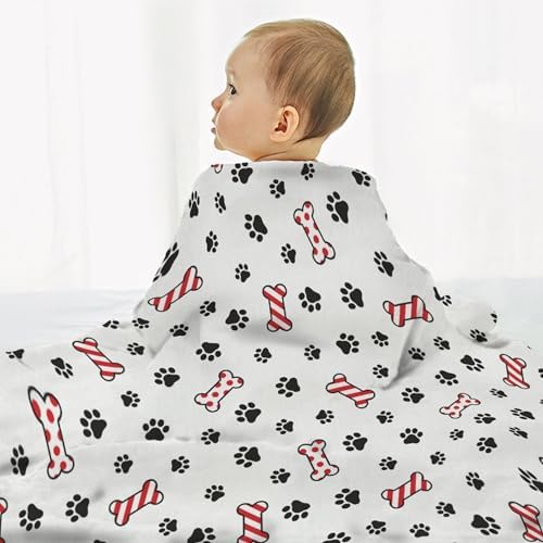 Dog Paw Blanket, Dog Paw Christmas Santa Claus Xmas Truck Blankets, Gift for Girls Dog Paw Lover, 40"x50" Soft Lightweight Plush Throw Blanket for Couch Bed Sofa Decoration - Image 5