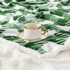 Touchat Sherpa Plaid Twin Blanket 60" X 70", Fuzzy Fluffy Soft Cozy Throw Blanket, Twin Size Plush Fleece Flannel Plush Microfiber Blanket for Couch Bed Sofa (GreenWhite) - Image 3