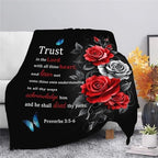 Christian Blanket Bible Verse Throw Blanket Red Rose Inspirational Religious Spiritual Gifts for Girls Boys Kids Adults Women Men Soft Cozy Plush Fluffy Fuzzy Fleece Blanket Decor 60''X80'' - Image 5