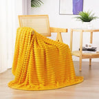 Gold Fleece Throw Blanket 50”×60” for Couch Sofa Livingroom by linecooo