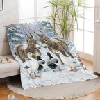 Donkey Duck Blanket for Girls Women Boys Men Adults Kids Soft Cozy Fleece Christmas Duck Throw Blankets Gifts Warm Flannel Plush Lightweight Decor for Couch Bed Sofa 80"X60" - Image 3