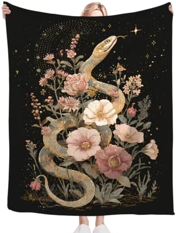 Golden Snake Blanket Snake Throw Stuff Gifts for Girls 60"x50" - Image 4