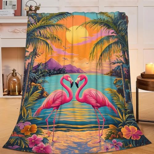 Flamingo Blanket Tropical Flamingo Throw Stuff Gifts 80"x60" - Image 5