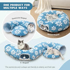 Cute Round Cat Tunnel for Indoor Cats, Blue - Image 2