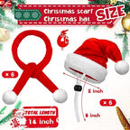 Weewooday 12 Pcs Mini Christmas Santa Hat Scarf Set, Small, Classic Style - Image 2