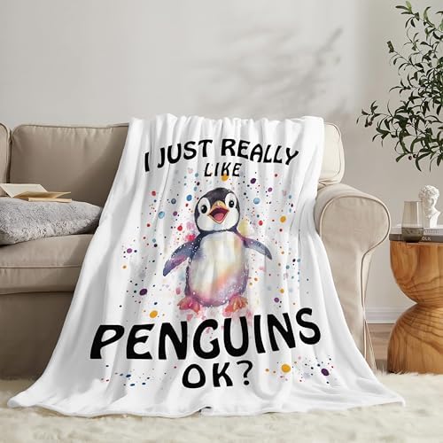 Penguin Blanket Cute Penguin Throw Blanket Gifts for Girls Boys Kids Women Men Adults Super Soft Cozy Plush Fluffy Fuzzy Fleece Blanket Home Decor 60''X80'' - Image 2