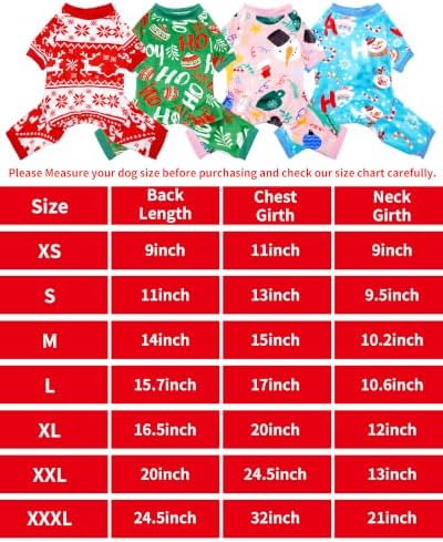 PET SHOW 4 Pack Christmas Velvet Dog Pajamas for Medium Dogs - Image 2