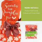 Fitwarm Thanksgiving Sweeter Than Pumpkin Pie Dog Dress 100% Cotton Puppy Costumes Pet Clothes Holiday Girl One-Piece Doggy Outfits Tank Top Vest Dresses Cat Apparel Orange Large - Image 5