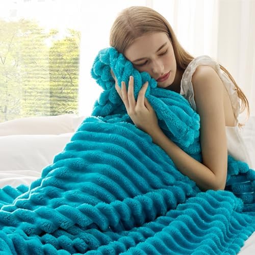Bedsure Soft Throw Blanket for Couch Decor Gifts Teal 50"x60" - Image 4