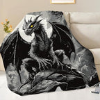 Black Dragon Blanket for Girls Women Boys Men Adults Kids Soft Cozy Fleece Cool Dragon Lovers Throw Blankets Gifts Warm Flannel Plush Lightweight Decor for Couch Bed Sofa 60"X50" - Image 6