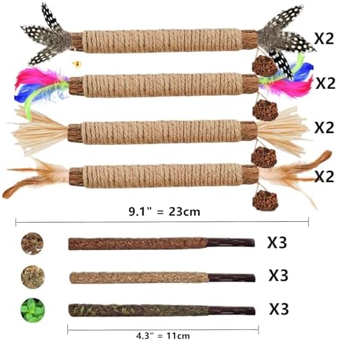 Cat Toys 21PCS Mix Catnip Chew Rope Silvervine Stick for Indoor Cat - Image 3