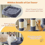 DUMOS 44 in Cat Tree Tower with Natural Sisal Scratching Posts - Image 4
