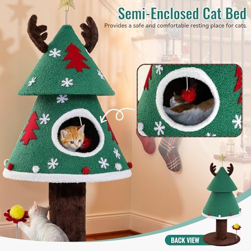 DWVO 47.2in Christmas Cat Tree - Image 2