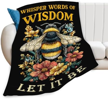 Bee Blanket for Girls Women Boys Men Adults Kids Soft Cozy Fleece Bee Floral Insect Throw Blankets Gifts Warm Flannel Plush Lightweight Decor for Couch Bed Sofa 80"X60" - Image 2