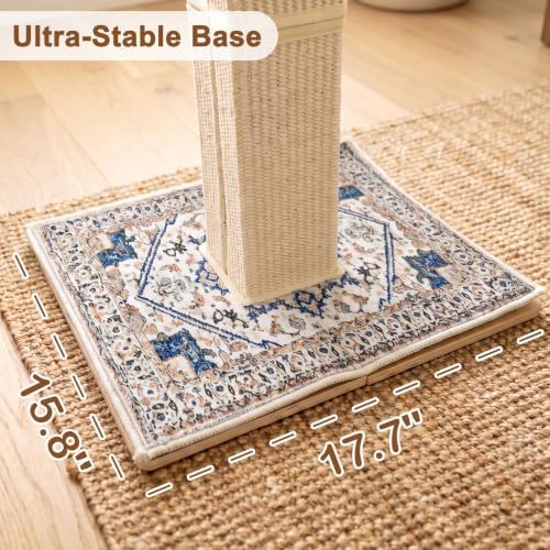 Cat Scratching Post with Bed for Indoor Adult Cats, Cat Perch,White - Image 6