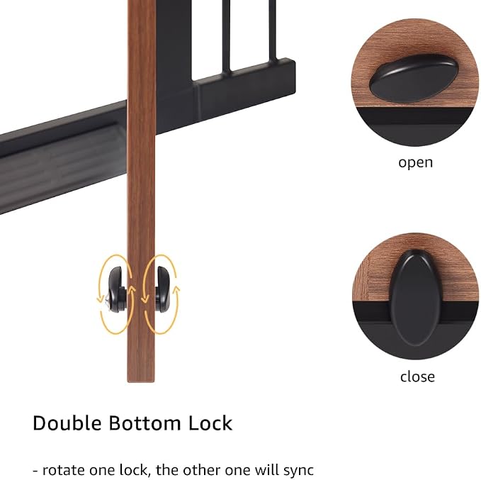 beeNbkks Farmhouse Barn Door Dog Gate, 30" Tall Anti-Trip Pet Barrier | No-Drill Pressure Mounted Pet Gate Fits 29"-40" Wide Openings, Featuring Wooden Walk-Through Door and Metal Frame