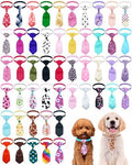 PET SHOW 50 Pack Small Dog Ties Bulk with Adjustable Collar Assorted Cute Neckties Puppy Bowties for Party Holiday Wedding Cats Neck Attachment Pet Grooming Accessories by PETSHOW