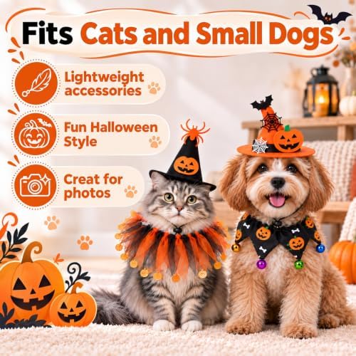 Talltalk 6 Pcs Halloween Pet Costume for Cats and Small Dogs - Image 4