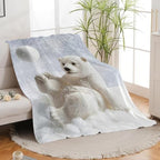 Polar Bear Blanket for Girls Women Boys Men Adults Kids Soft Cozy Fleece Cute White Bears Throw Blankets Gifts Warm Flannel Plush Lightweight Decorative for Couch Bed Sofa 60"X50" - Image 4