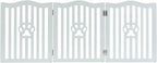 Pet Gate, Wooden Free Standing Dog Gate for Small Dogs and Cats. Great Folding Fence for Doorways, Halls, Stairs. Grey