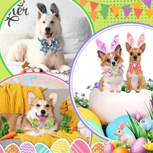 Huhumy 50 Pcs Easter Dog Bow Ties Easter Dog Collars Bulk - Image 4