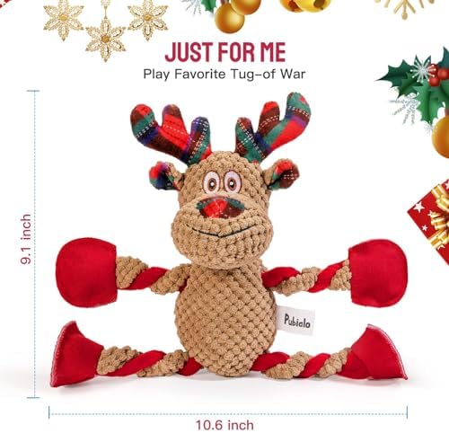 Christmas Squeaky Dog Toys Tug of War Dog Plush Toy for Large Breed Interactive Dog Chew Toys for Puppies Small and Large Dogs Training and Reduce Boredom - Image 6