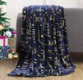 Elegant Comfort Luxury Velvet Super Soft Christmas Prints Fleece Blanket-Holiday Theme Home Décor Fuzzy Warm and Cozy Throws for Winter Bedding, Couch and Gift, 50 x 60 inch, Peace & Joy by ELEGANTCOMFORT