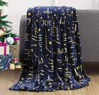 Elegant Comfort Luxury Velvet Super Soft Christmas Prints Fleece Blanket-Holiday Theme Home Décor Fuzzy Warm and Cozy Throws for Winter Bedding, Couch and Gift, 50 x 60 inch, Peace & Joy by ELEGANTCOMFORT