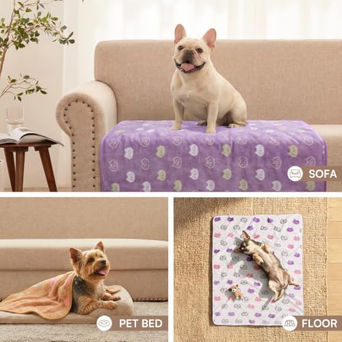 Luciphia 3 Pack Soft Fleece Dog Blankets for Medium Dogs Puppy Cats,30"x20" - Image 6