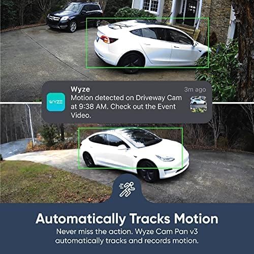 WYZE Cam Pan v3 Indoor/Outdoor IP65 1080P 360° Pan/Tilt/Zoom WiFi Smart Home Security Camera, Motion Tracking for Baby/Pet, Color Night Vision, Works with Alexa & Google Assistant