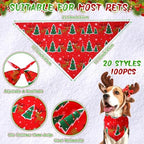 100 Pcs Large Christmas Dog Bandanas Bulk, Pet Costume Accessories - Image 4