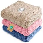 Luciphia 1 Pack 3 Calming Dog Blanket Fluffy Premium Fleece Pet Blankets Soft Sherpa Throw for Dogs Puppy Cat Beige/Pink/HazeBlue Small (23" x16") by luciphia