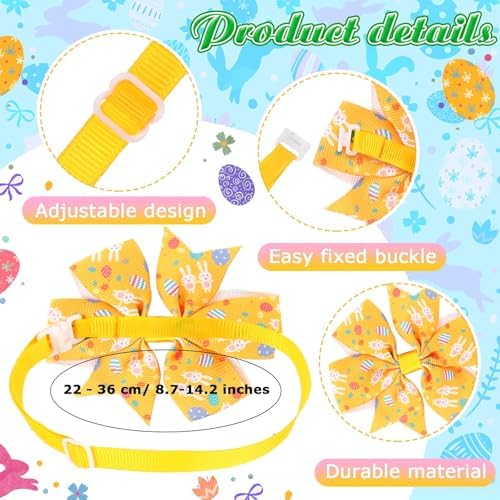 Talltalk 120 Pcs Easter Spring Dog Bow Tie Collar Set Adjustable Pet Grooming Holiday Accessories Decoration for Dog Cat - Image 4