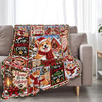 Corgi Christmas Throw Blanket Cute Puppy Holiday Gifts 50''X60'' - Image 5