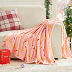BEDELITE Pink Gingerbread Christmas Throw Blanket for Decor & Gift, 50"x60" - Image 4