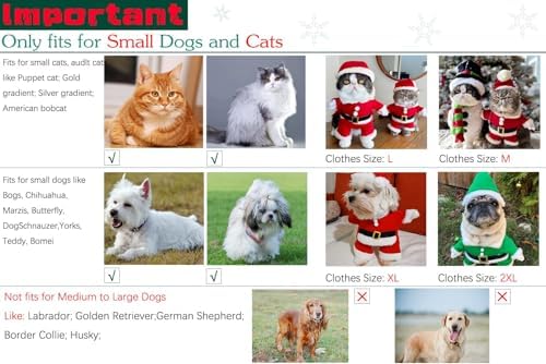 NACOCO Pet Christmas Costumes Dog Suit with Cap Santa Claus Suit Dog Hoodies Cat Xmas Costumes (Red, L) - Image 6