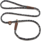 Mendota Pet Slip Leash - Dog Lead and Collar Combo - Made in The USA - Salt & Pepper, 3/8 in x 4 ft - for Small/Medium Breeds
